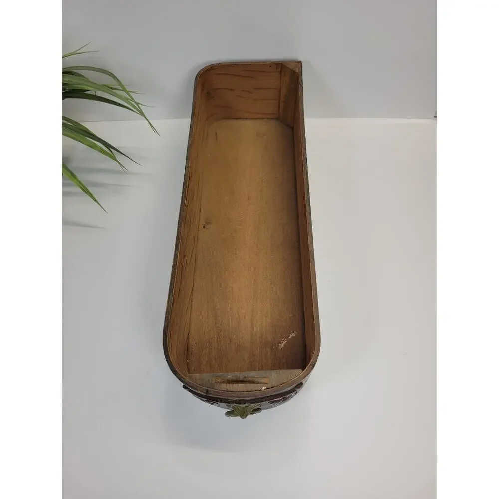 Antique Wooden Sewing Machine Drawer, Curved Drop Leaf Cabinet Box Planter Bin